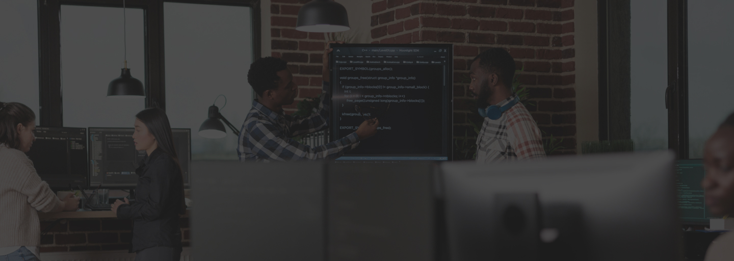 Automation Picture with dark background and office setting